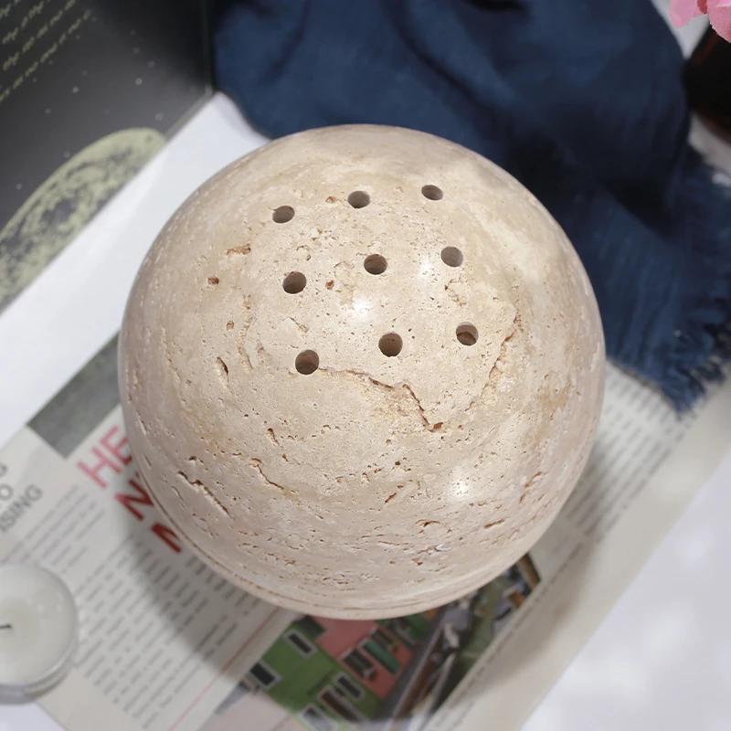 Modern Stone Incense Burners Table Centerpiece Elegant Incense Burners Party Incensory Spherical Valentines Day Gift Nordic Incensory Decoration