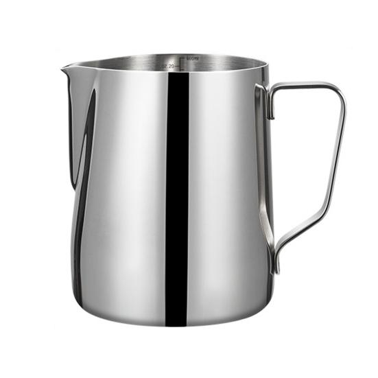 Milchaufschäumkrug, Kaffeeaufschäumbecher, polierte Oberfläche, rostfrei, korrosionsbeständig, spülmaschinenfest, Aufschäumkrug