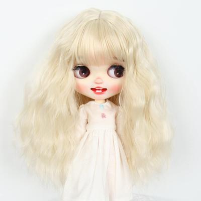 Linfairy 9-10 Inch Doll Long Wig, Long Curly Hair (Light Blonde)