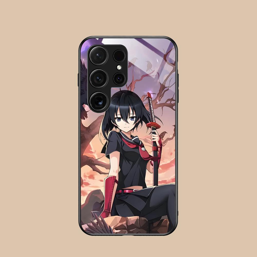 Akame Kurome Glass Mobile Phone Case for Samsung Galaxy S26 S25 S24 S23 S22 S21 S20 Note20 Plus FE Ultra Colorful Cover