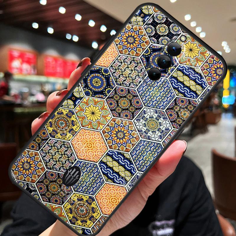 Boho Tile Mosaic Aesthetic Case For ZTE Nubia Red Magic 10 Air 7 6S 7S Pro Red Magic 11 10 9 8 8S 9S 10S Pro Plus Cover
