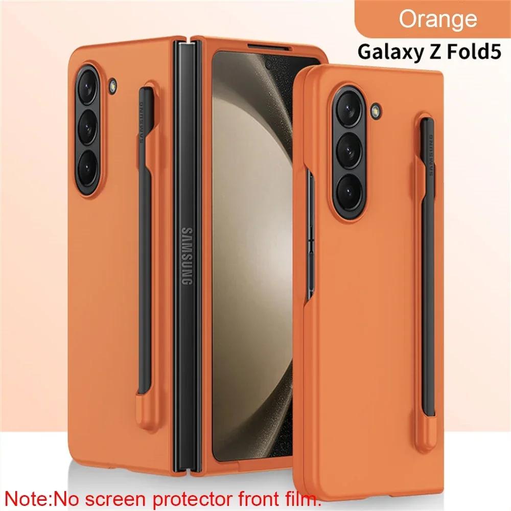 Ultra Thin Phone Case for Samsung Galaxy Z Fold 7 6 5 4 3 with Stylus Pen Slot Stand Plastic Fold Shockproof Protect Hard Cover