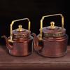 Tibetan-Style Eight Auspicious Copper Hand-Hammered Water Kettle Thickened Handle Home Use Water Offering Kettle Butter Tea Pot