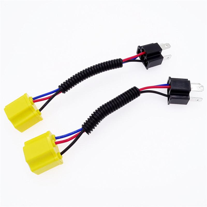 2Pcs for H4 Car Fog Light Bulb Light Socket Headlight Female To Male Wired Harness Adpater Base LED Bulb Adapter Car Accessories