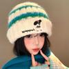 Puppy Embroidery Beanie Cap Winter Warm Crochet Bonnet Hat Cute Winter Knitted Hat  Outdoors