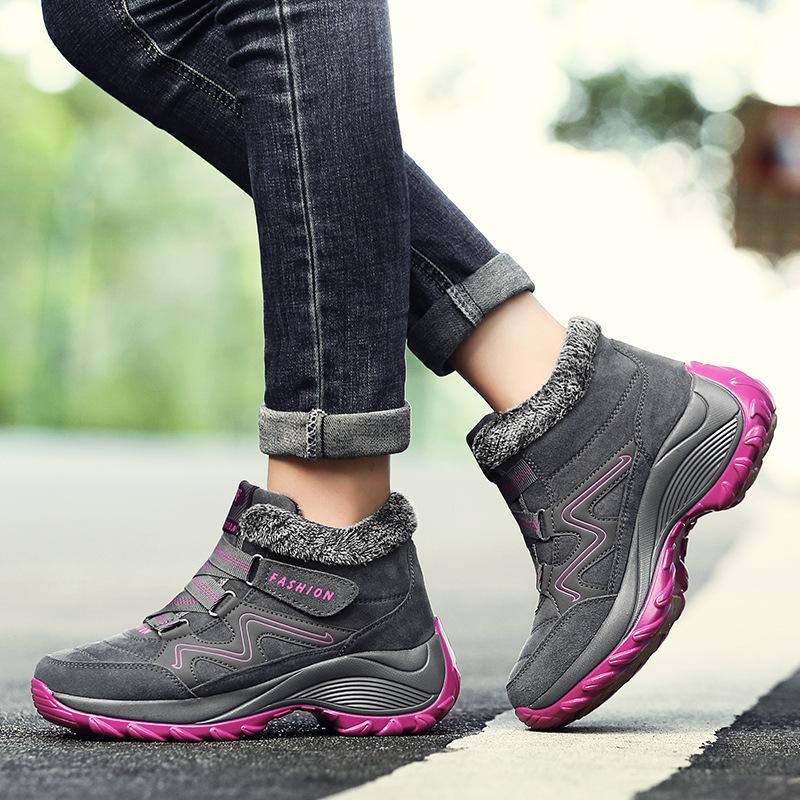 Hot sale autumn and winter thick-soled heightening women's shoes sports velvet warm cotton shoes fashionable versatile waterproof snow boots