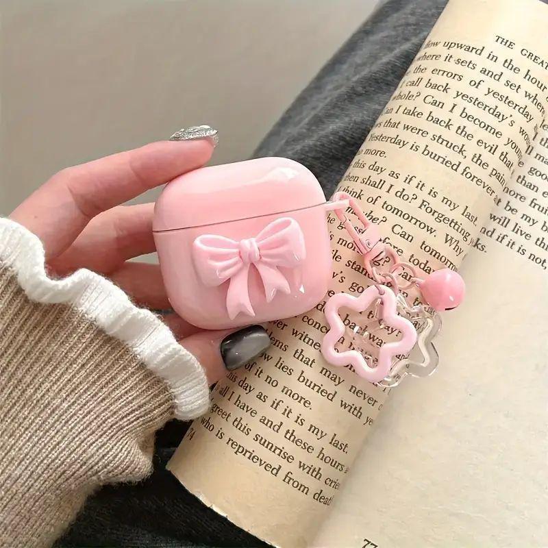 Cute bow creative AirPods apple earphone case wireless bluetooth protective case transparent earphone case