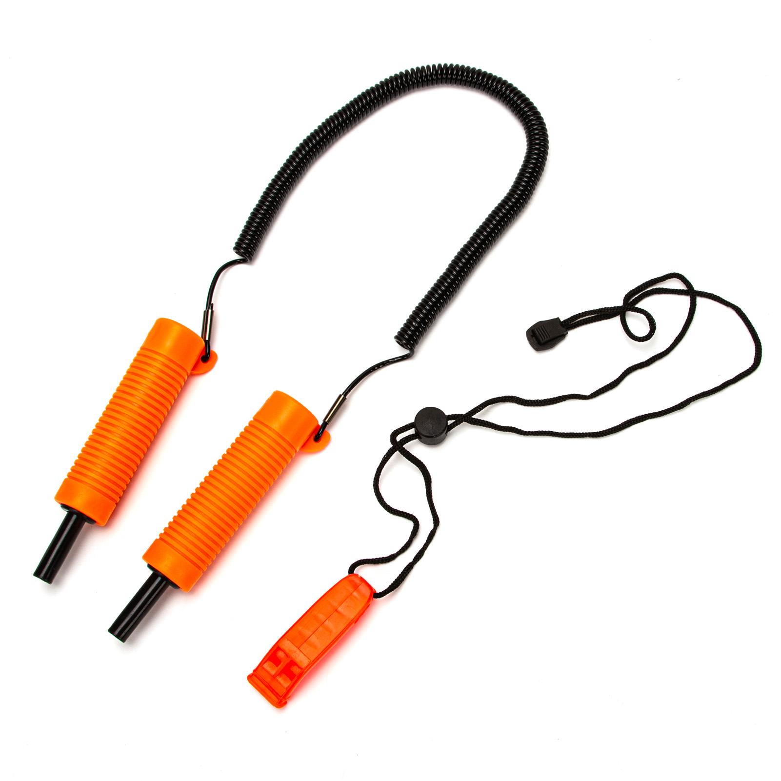 

Ледобур для зимней рыбалки, выдвижной ледобур со свистком, защитный комплект, безопасный, надежный, длинная веревка для катания на льду Orange оранжевый