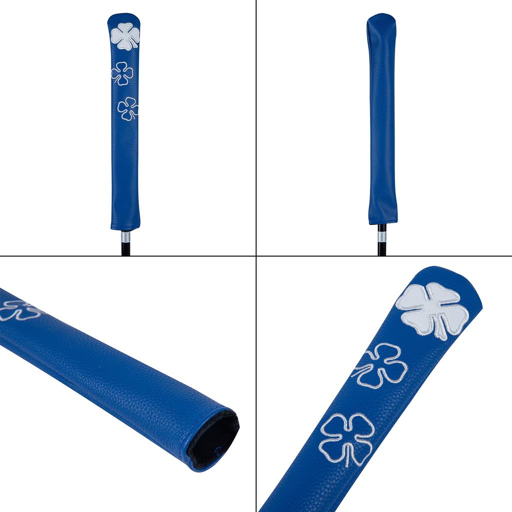 Leaf Pattern Golf Alignment Stick Cover PU Leather Alignment Stick Headcover Holder Golf Accessories for Women and Men