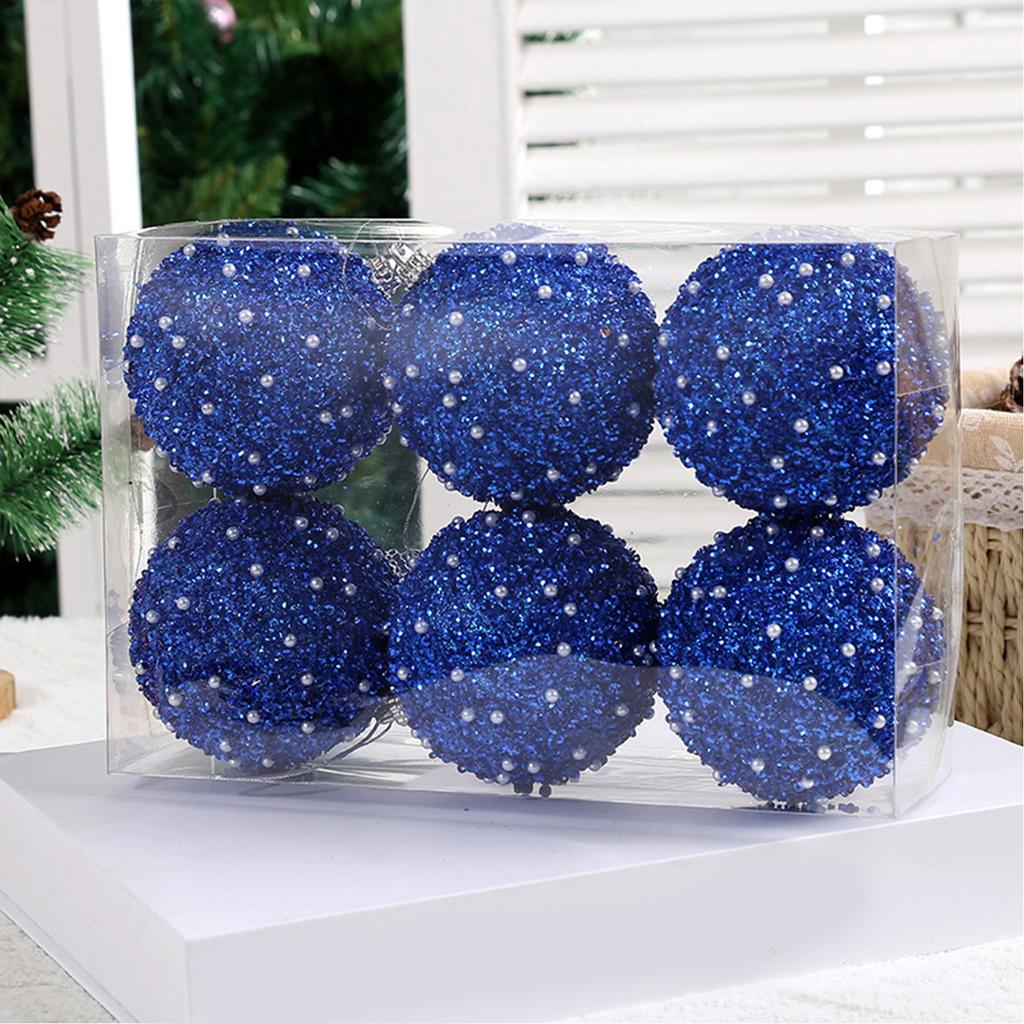 Foam Christmas Tree Ball Pendants 6pcs/box Hanging Christmas Ball Pendant Ornament Christmas Baubles Balls Ornaments