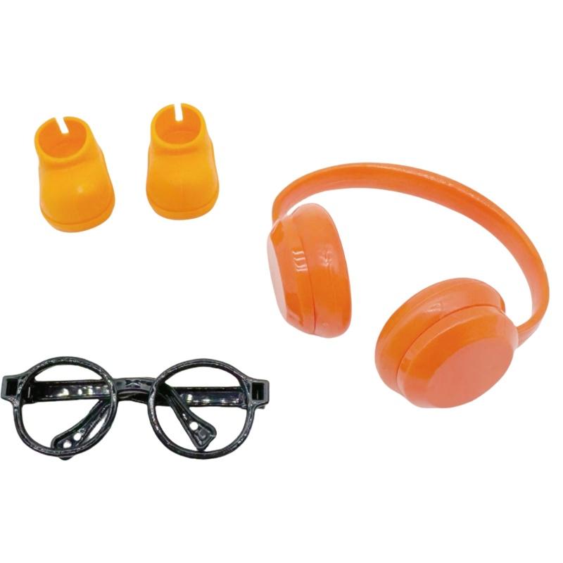 DIY doplňky pro boty labubu V1 V2 bez čoček brýle stylová plastová sluchátka plyšová dekorace panenky dárek k narozeninám