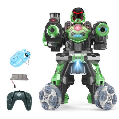 Robot Toy, 2.4G Remote Control Robot 4 Wheel Drive Water Bomb Spray Robot Toy with Lights Music 2