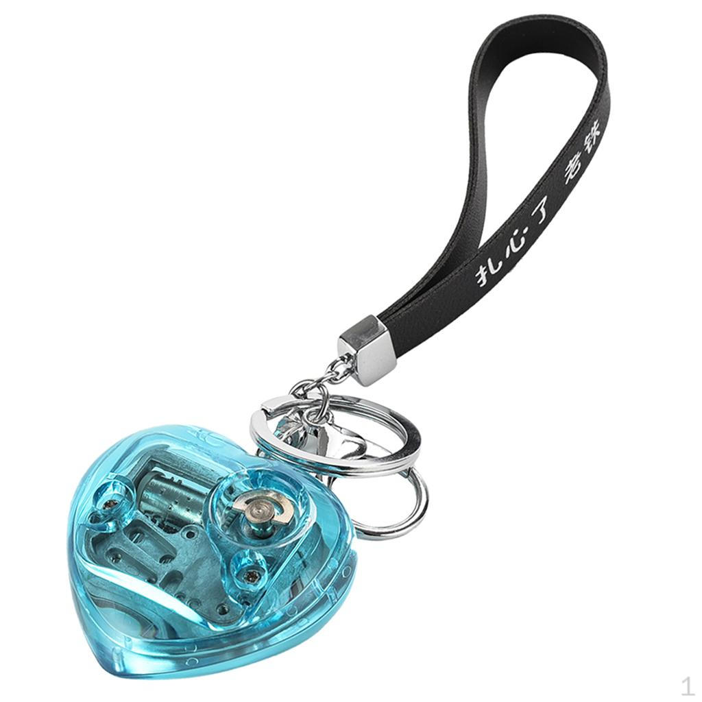 

Музыкальная шкатулка в форме сердца с зажимом для ключей, подвеска «Октава неба, город», креативный декор синий