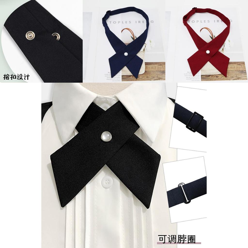 Feminine Cross Collar Bowtie Badge For School Uniforms And College Wear