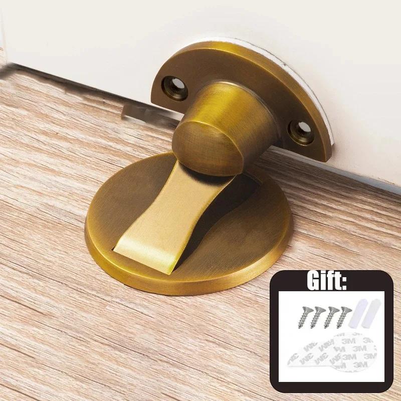 Invisible Floor Suction No Need To Punch Holes and Glue, Zinc Alloy Magnetic Buckle, Anti-door Stop Strong Magnetic Door Suction