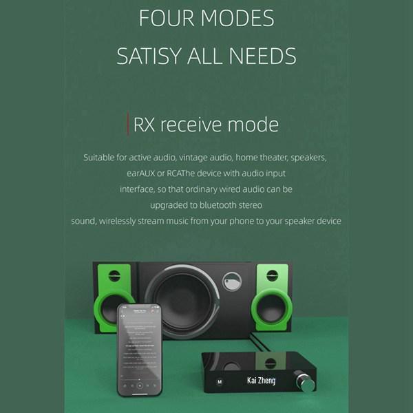 

1 Set Black Metal & Plastic Bluetooth 5.0 Adapter with Digital Display - Transmitter & Receiver for Wired Speaker Other