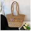 Woven Straw Bag Women's Large-capacity New Versatile Shoulder Seaside Beach Vacation Tote Bag Tide