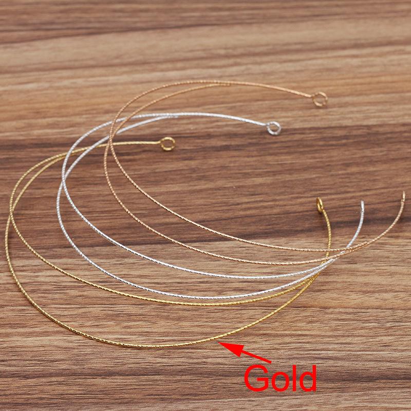 3pcs Metal Hairband Two-line Bride Crown Headdress Gold Silver Hairwear Head Hair Bands Base Setting Jewelry Components Wedding