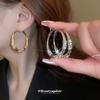 Elegant Twisted Rhinestone Hoop Earrings Luxury Statement Ear Cuffs New Arrival Fashion Jewelry