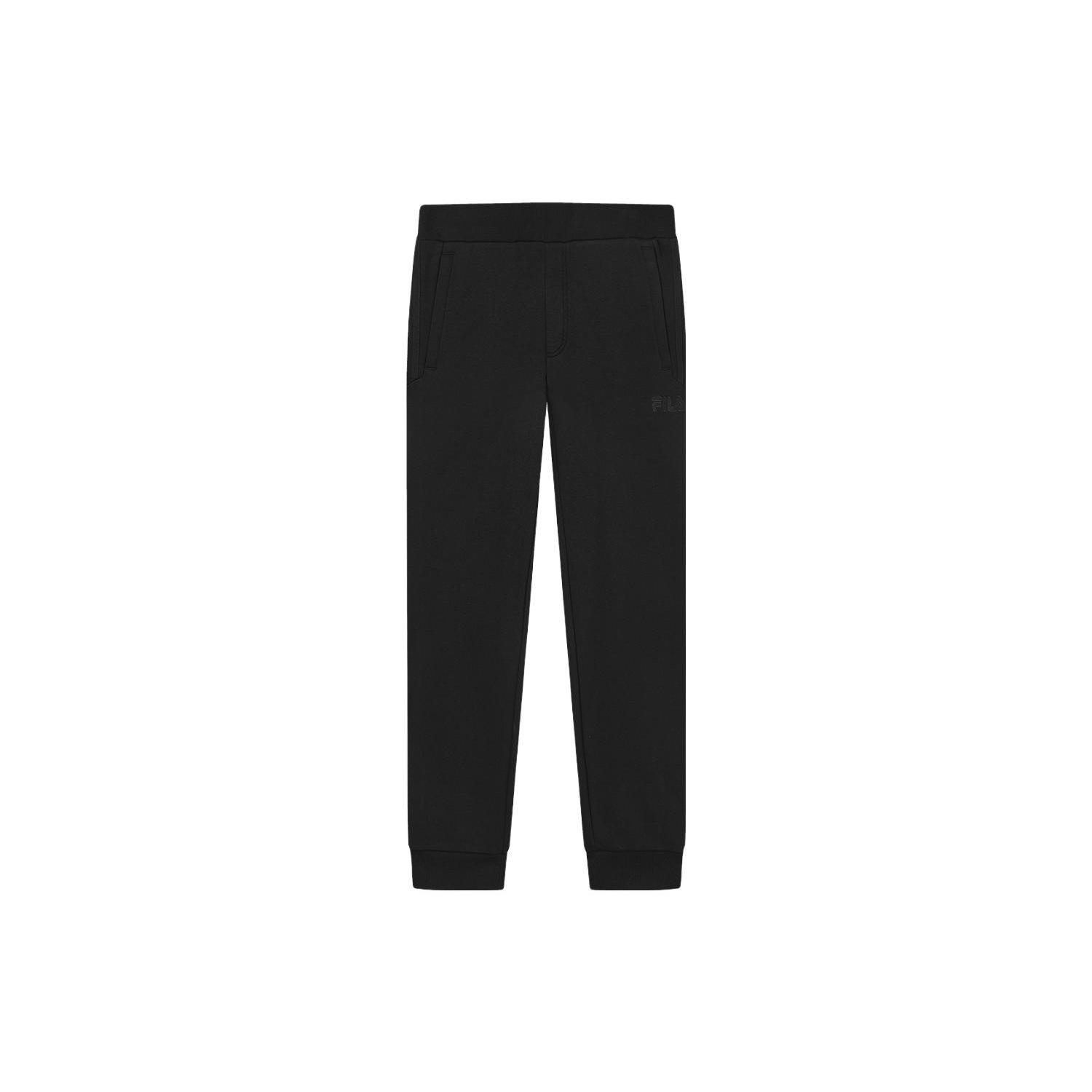 FILA Knitted Sweatpants Men s Jet Black Moderate Cuffed Pants F11M348602FBK L