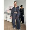 Womens Casual 2-Piece Set: Solid Color Long Sleeve Zip-Up Hooded Sweatshirt Elastic Waist Jogger Pants