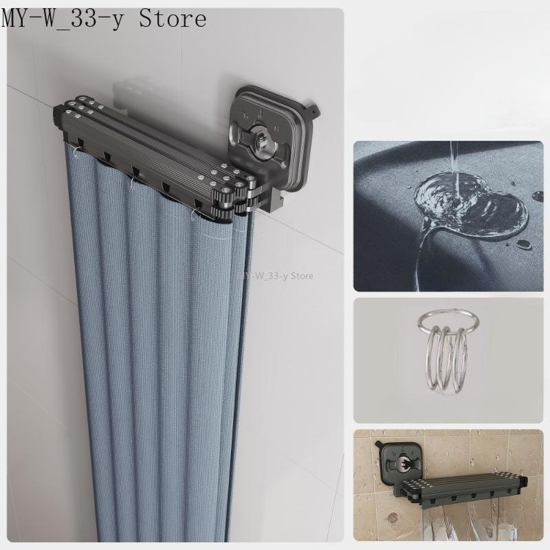 

Складна водонепроникна шторка для душу з присосками Без свердління для перегородки у ванній кімнаті Розділення сухої та вологої зони Шторка з ЕВА 120x180cm