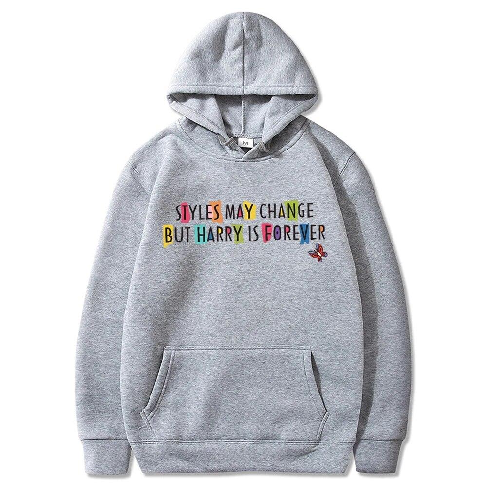 Unisex HoodieStyle May Change But Harry Is Forever Hoodie Vintage Y2k 90s Rainbow Colour Graphic Hooded Sweatshirt Love On Tour Xmas Hoodies