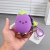 Q Version Cartoon Vegetable Silicone Keychain Earphone Coin Mini Bag Pendant for Kids