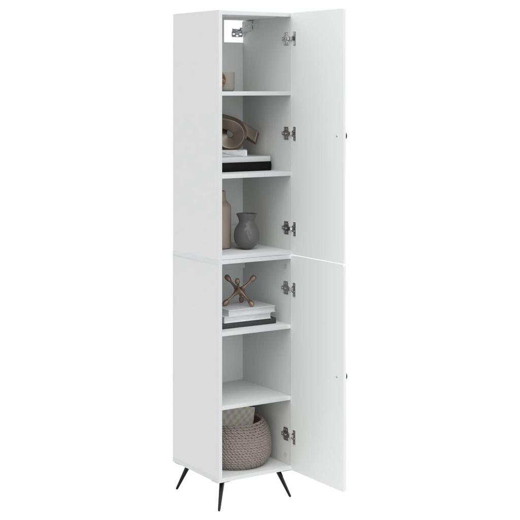 Cabinet Set 2 Pcs High Gloss White Wood Based Material