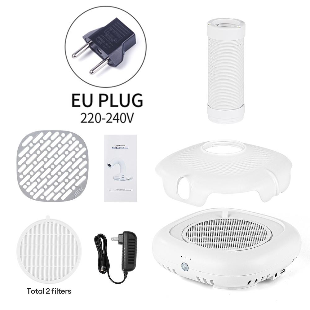 130W Super Suction Brushless Nail Dust Extractor Powerful Nail Dust Collector Nail Art Manicure Fan Vacuum Cleaner With 2 Filter