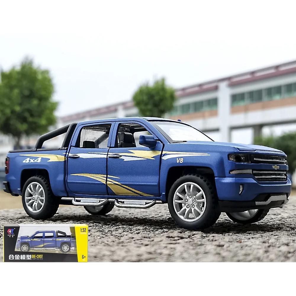 Chevrolet Silverado Pickup Truck Kids Toys 1/32 Alloy Car Model CheZhi Simulation Exquisite Diecasts Toy Vehicles Birthday Gifts