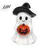 Halloween Ghost Figurine Figurine, Cute Resin Holding Pumpkin Healing Room Accessory Statue for Desk Tabletop Indoor Home Decor Whimsical