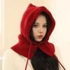Korean Balaclava hat women's winter warm hat scarf integrated couple's ear protection wool knitted hat