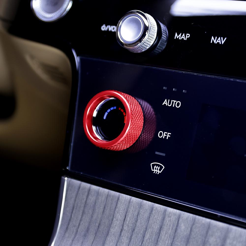 For Genesis G80 RG3 2025 2026 2pcs Aluminum Alloy Air Conditioner Adjustment Knob Trim Ring Cover Interior Accessories