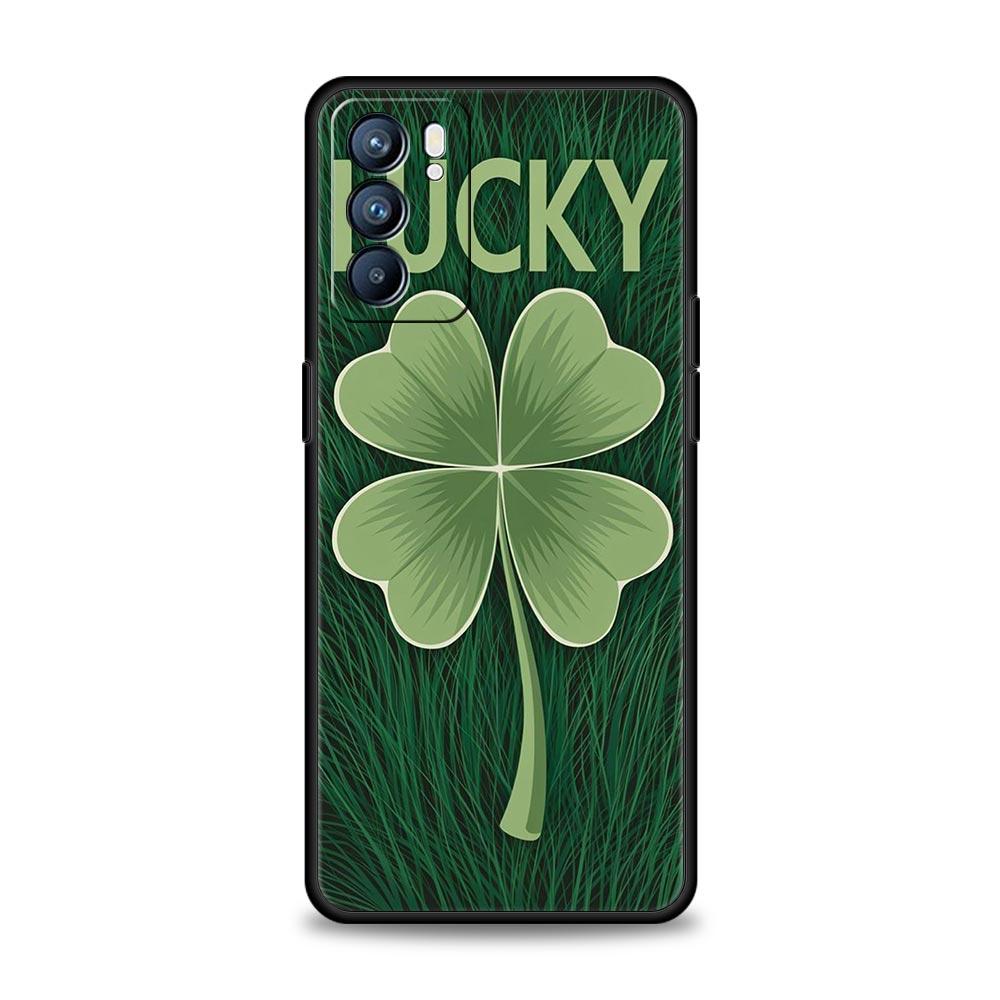 Cute Lucky Grass Phone Case For Oppo Reno14 Reno13 Reno12 11 F 10 Find X5 X9 Pro A54 5G A53 A9 A16 A78 4G A80 A98 Cover