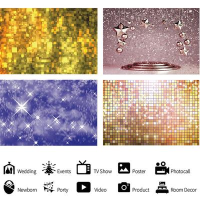 Golden Glitter Party Photography Background Cloth Vinyl Studio Photo Backdrop