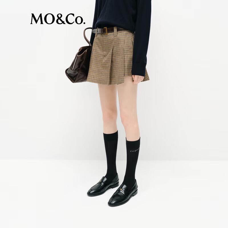 MO&Co. Pleated Plaid A-Line Skirt Shorts