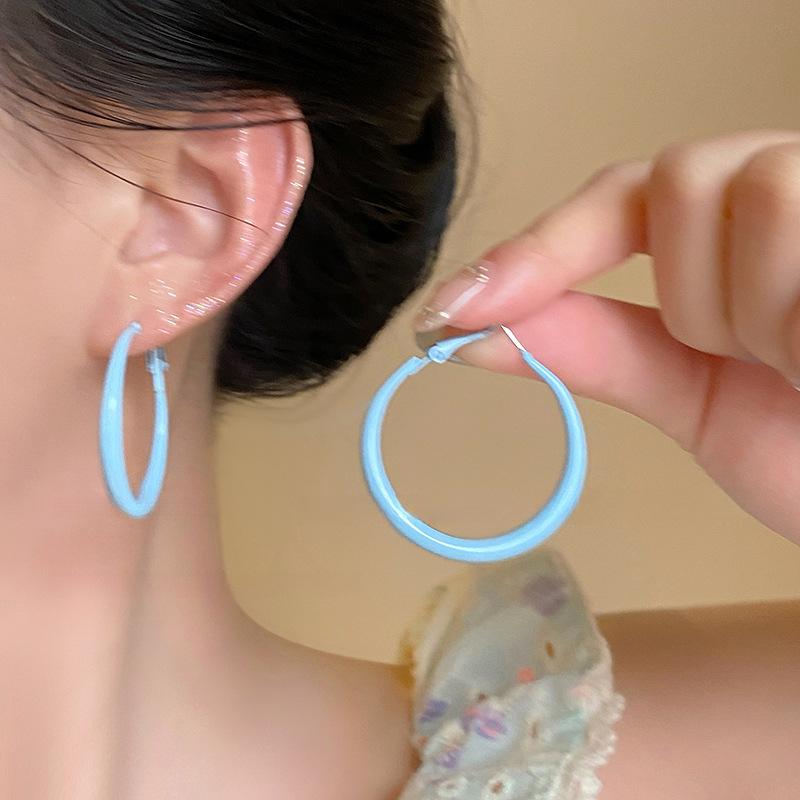 Dopamine smooth round earrings sweet personality earrings simple earrings