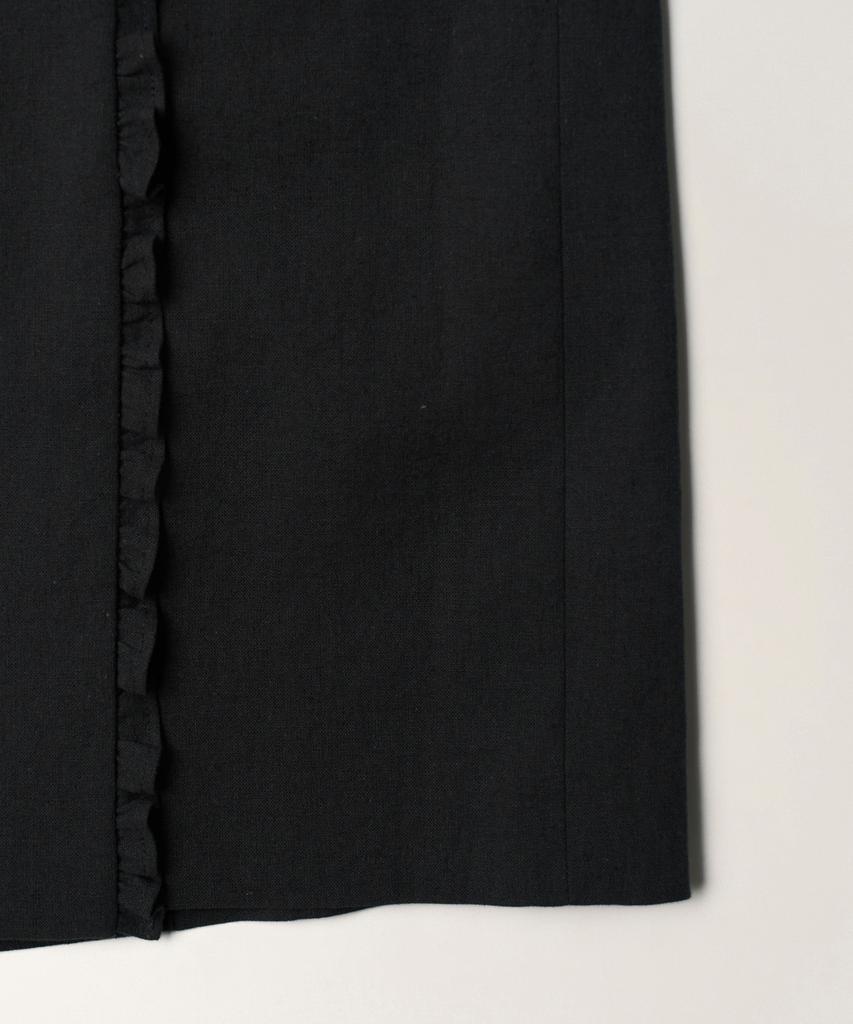 Tudment Linen Long Skirt_Charcoal
