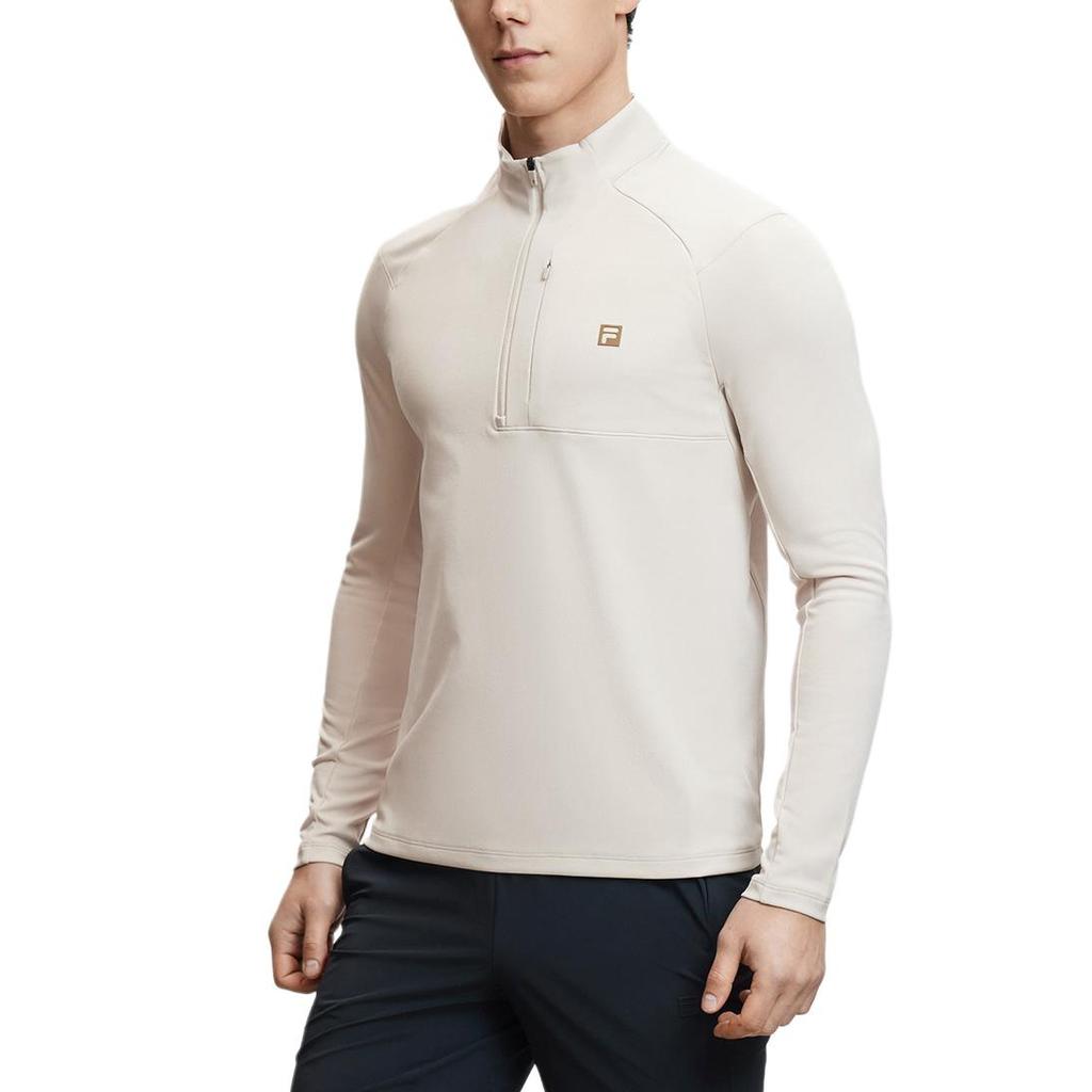 FILA EXPLORE T Shirts Men's Estate Gray Stand Collar Moderate Straight Fit A11M417201F-GY