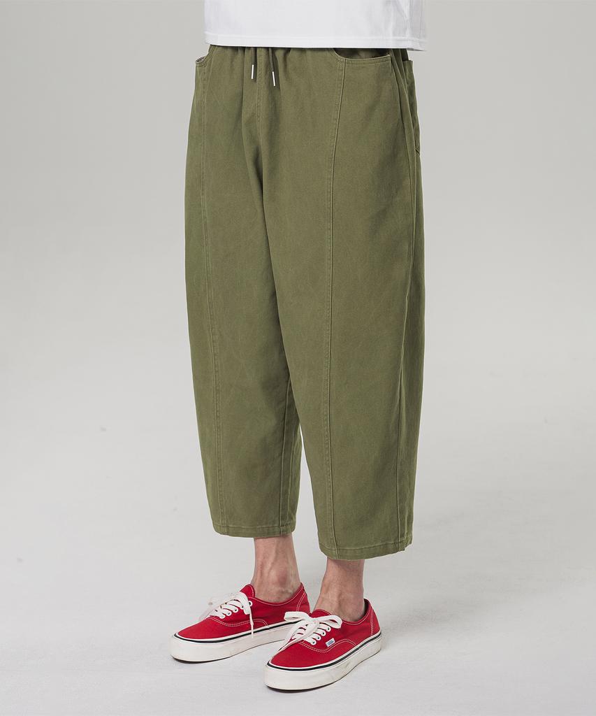 ALVINCLO Daily Cotton Slit Balloon Fit Elastic Waist Pants Dlx2960 (3 Colors)