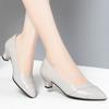 Women's Low-cut Black Work Shoes, Soft Leather, Soft Sole, Comfortable for Long Periods of Standing