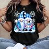 Damen Weihnachtswichtel Grafik T-Shirt Kurzarm Rundhals Lässiges Oberteil Waschbares Feiertagsparty Tee für Damen Wichtel Geschenk