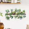 Waterproof Wall Sticker Green Vine Stump Potted Plant Decorative Decals  Livingroom