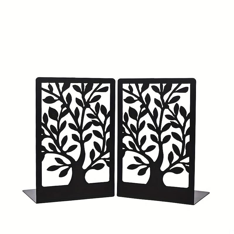Ein minimalistisches Metall-Buchstützen-Set bestehend aus zwei Teilen - Stabile, rutschfeste Stützen für Bücher auf Bürotischen und Heimregalen