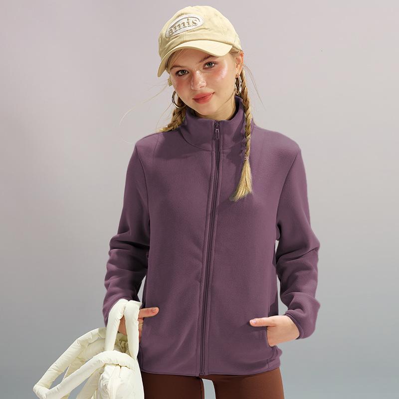 

Женская толстовка 24 Осень/Зима со стойкой и флисовой подкладкой - Мягкая, Плотная, Универсальная Двусторонняя Куртка для Спорта на Открытом Воздухе L