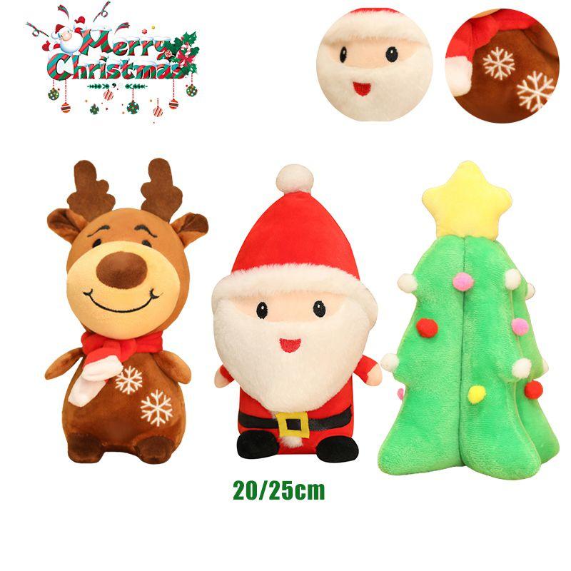 Cuddly Xmas Gift For All Ages Santa Claus Deer Plush Toy Soft Stuffed Dolls