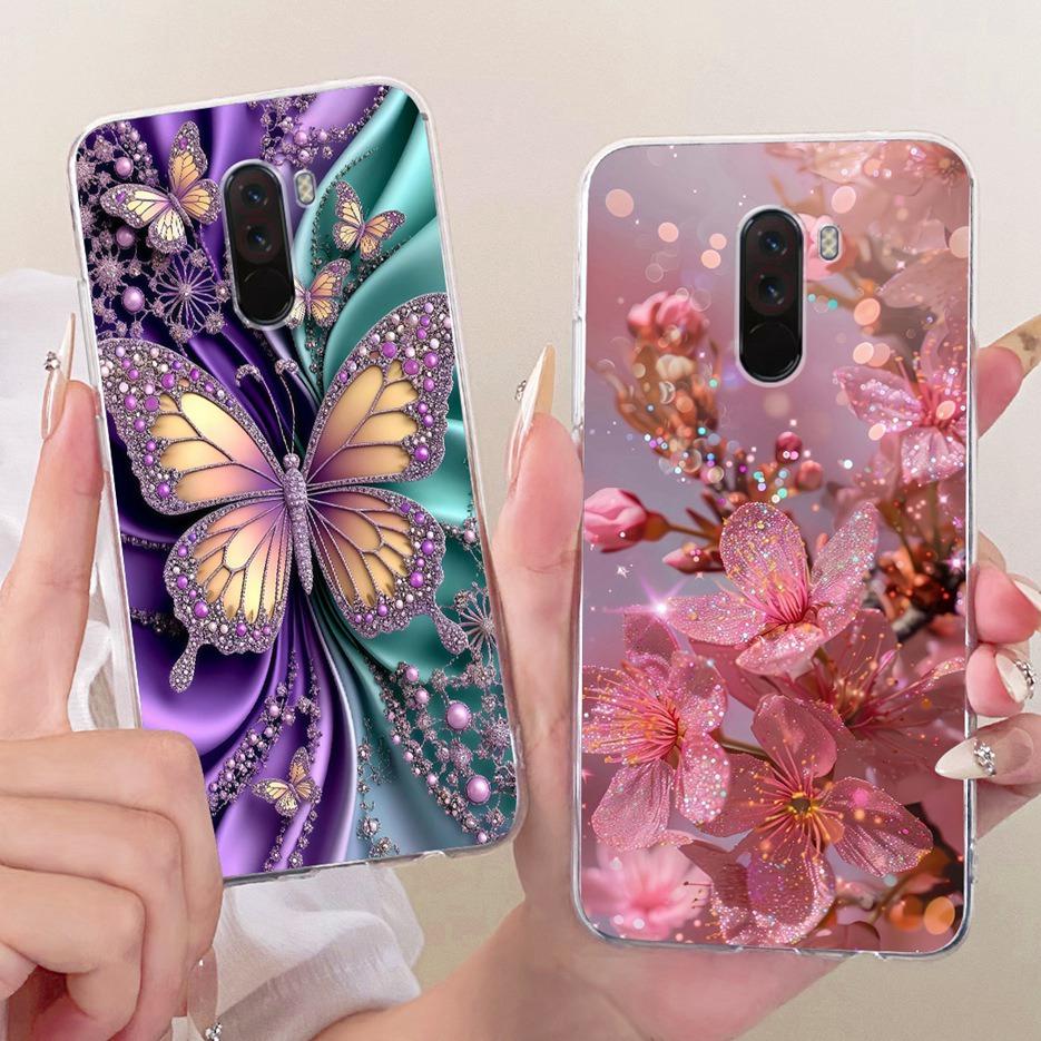 For Xiaomi Pocophone F1 Case Luxury Flowers Butterfly Painted Cover Soft Slim Phone Case For Xiaomi Poco F1 PhoneF1 PocoF1 Shell