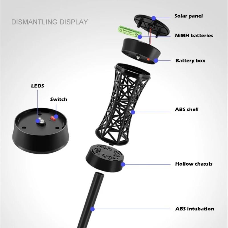 1/2/4 stk Solcelle Ganglys Utendørs LED-lampe med Varmt/Farget Lys Solcelle Hagelys Landskap Plenlampe for Gård Terrasse