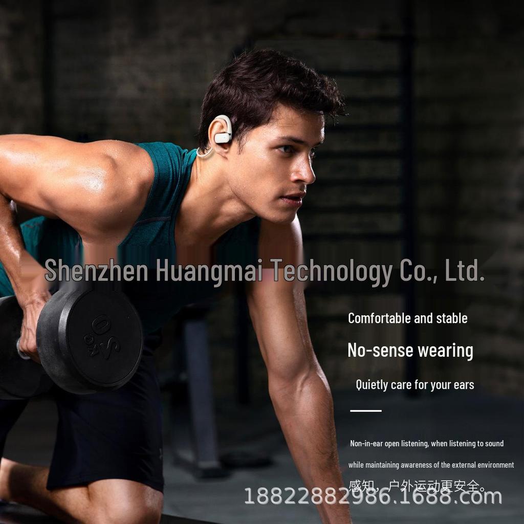 OWS Sports Wireless Earphones: Open-Ear Bluetooth Air Conduction with Secure Hook.